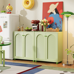 Mueble Buffet Metálico Rosa con Puertas Arqueadas y Rejillas, Estilo Moderno <span class=keywords><strong>Bauhaus</strong></span>, Mueble para el Hogar con Altura Ajustable para Sala de Estar o Comedor - Product Image 6