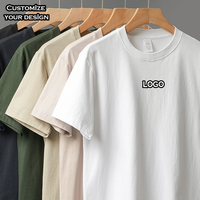 T-shirt Homme en Coton Tricoté Uni, Coupe Oversize, Taille et Couleur Personnalisables, Logo Personnalisé, Vente en Gros Directe Usine, Commande d'Échantillons Acceptée