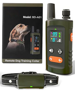 Collier anti-aboiement pour chien télécommandé D02 avec étanchéité IPX7, 1 à 99 niveaux de choc et arrêt automatique - Super Factory - Product Image 1