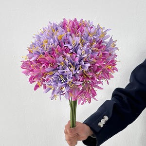 Single Stem Artificial Agapanthus Multi-color <b>Silk</b> <b>Flowers</b> Realistic Lily of the Nile for DIY <b>Arrangement</b> Home Decor - Product Image 2