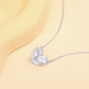 ผู้จัดจำหน่ายเครื่องประดับ สร้อยคอเงินแท้ 925 แบรนด์สั่งทำพิเศษ สร้อยคอจี้รูปหัวใจประดับเพชร CZ สำหรับผู้หญิง - Product Image 2