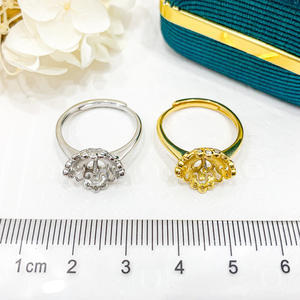 Anillo de Plata S925 con Soporte para Cuentas Redondas de 11-12 mm, Accesorios para Perlas DIY, Fornitura para Joyería, Corrector 1696 - Product Image 4