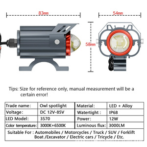 Xe máy <span class=keywords><strong>LED</strong></span> ánh sáng mạnh siêu sáng lát đường ánh sáng với ống kính phụ trợ ánh sáng, xe điện Đèn pha bên ngoài - Product Image 5