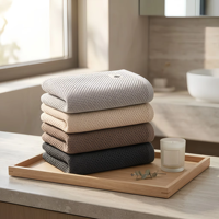 Serviette de toilette en coton premium 100% coton, tissage gaufré, écologique, douce, exfoliante, pour peaux sensibles, cadeau spa
