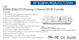 V4 12-48V 5A 4-Channels Constant Voltage <strong>Wires</strong> Smart Dimmers RGBW/RGB/CCT/Dim Led Strip Light <strong>Controller</strong> 720W 12v - Product Image 3