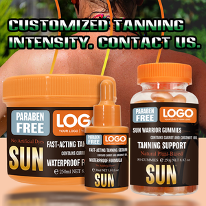 FATAZEN meilleure qualité Logo personnalisé auto-bronzant végétalien <span class=keywords><strong>carotène</strong></span> ensoleillé lueur absorbant rapidement OEM/ODM produits de beauté bronzants - Product Image 3