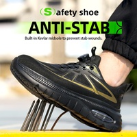Bottes de travail anti-perforation et anti-écrasement à embout en acier, tige en cuir microfibre, semelle extérieure en caoutchouc, chaussures de sécurité respirantes pour tous