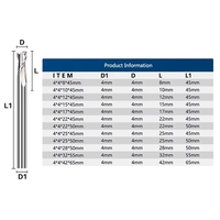 Fraise à queue plate à 2 dents, queue de 4 mm, en carbure OEM personnalisable pour la gravure sur bois, PVC et MDF