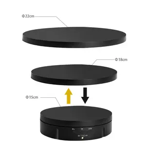 3 in 1 360 Degree Electric Turntable with Remote Control Rotating Display Photography Turntable