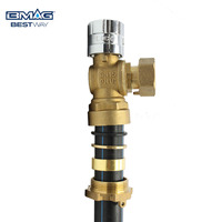 Vanne à boisseau sphérique manuelle OEM en laiton magnétique antivol de type angle BMAG 1/2"-1" DN15 PN16 verrouillable pour compteur d'eau