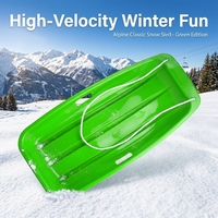Luge pour enfants légère, 4 couleurs, certifiée CE EN71, en plastique HDPE, avec poignées et corde de traction, cadeau d'hiver pour enfant de 3 ans