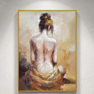 Peinture à l'huile sur toile moderne de haute qualité 100% faite à la main Belle <span class=keywords><strong>jeune</strong></span> fille nue pour la décoration de la maison Peinture murale - Product Image 5