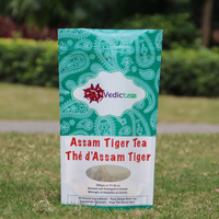 Sachet d'emballage pour thé noir Assam 500g, personnalisé, avec fenêtre Mylar FDA, à fermeture éclair, à fond plat, faible MOQ