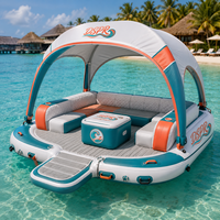 Grand ponton flottant gonflable pour fêtes aquatiques, ponton spacieux pour la détente et l'organisation d'événements