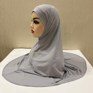 Gorra interior de base de calidad superior más Jersey exterior de dos piezas Jersey turbante musulmán <span class=keywords><strong>Hijab</strong></span> para mujer - Product Image 2