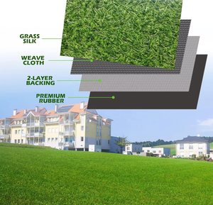 Ngoài trời nhân tạo Vườn cỏ Thảm 30mm đống Chiều cao PP + PE vật liệu thể thao Turf bóng đá sân chơi sân sau-cuộn - Product Image 3