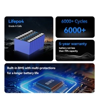 Batterie LiFePO4 à semi-conducteurs 12,8 V 300 Ah 3,84 kWh, remplacement de batterie plomb-acide à décharge profonde, IP67, BMS 50 A avec écran LCD, 6000+ cycles