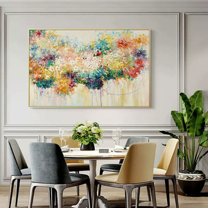 Pinturas Acrílicas Decorativas para Pared, Arte Abstracto Floral, Pintura Acrílica al Óleo sobre Lienzo, Decoración Elegante para Sala de Estar, Z-260128-02, Personalizable - Product Image 3