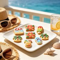 Moules à biscuits et à sucettes glacées sans BPA, en forme de palmier, gaufrés 3D, de qualité alimentaire, pour la pâtisserie, idéaux pour l'été et la plage
