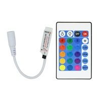 Controlador de Tira LED RGB de 3 Canales y 6A, Control Remoto IR de 24 Teclas, Regulador de Intensidad Continuo, Receptor Inalámbrico que Cambia de Color para Cinta LED