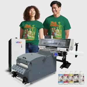 Yaprak yüksek hızlı 60 cm rulodan ruloya çift I3200 baskı kafası 60 cm T-shirt için Imprimante tekstil tişört baskı makinesi