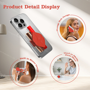 <span class=keywords><strong>2025</strong></span> phổ biến Silicone công cụ trang điểm hình dạng môi hộp lưu trữ được trang bị với điện thoại đứng và xách tay độ nét cao Lip hình dạng gương - Product Image 3