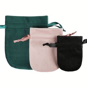 Sacs cadeaux en velours avec cordon de serrage, pochettes à bijoux, sacs pour cadeaux de mariage, écologiques, couleur personnalisée, 13,5x31cm - Product Image 5