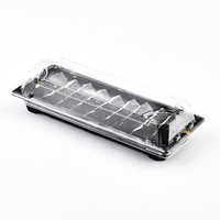 Boîtes d'emballage rectangulaires noires jetables en plastique pour sushis, plats à emporter, bonbons, gâteaux, snacks, pain – Offre Spéciale