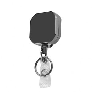 Heavy Duty Retractable Reel Square Metal Id Badge Holder With Belt Clip Camping Key <b>Ring</b> for <b>Name</b> Card Keychain - Product Image 2