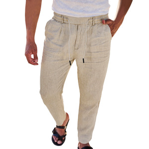<span class=keywords><strong>Pantalon</strong></span> décontracté en <span class=keywords><strong>lin</strong></span> uni pour <span class=keywords><strong>homme</strong></span>, style européen et américain, simple et élégant, idéal pour les vacances et la maison - Meilleure vente transfrontalière - Product Image 5