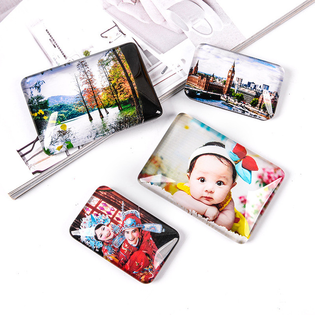 Promotional Custom Design Magnetic 3D Fridge Magnets Crystal Glass Epoxy Resin Refrigerator Magnets