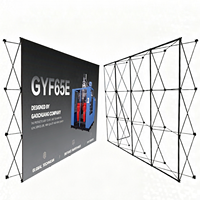 Support d'affichage portable pliable en tissu tendu avec poteau en aluminium pour stand de bannière d'exposition d'activités