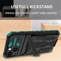 Étui de support d'armure antichoc de soldat de la série Defender avec fente pour carte pour iPhone 16 15 Pro Max 14 13 12 7 8 Plus étuis de téléphone portable