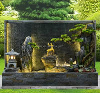 Fontaine murale d'extérieur en résine, style cascade, Feng Shui, étanche, faite à la main, avec éclairage LED, logo personnalisé, grande rocheuse aquatique