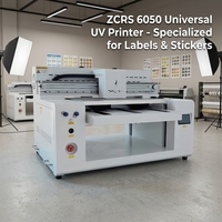 Imprimante UV à plat universelle ZCRS 6050 pour étiquettes flexographiques, autocollants de transfert pour coquilles d'œufs et de cristaux, bouteilles de vin - Mini industrielle