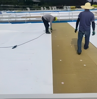 Membrane d'étanchéité de toiture TPO moderne, autocollante, résistante aux UV, thermosoudable, pour usage extérieur, épaisseur 1,2 mm-2 mm, taille personnalisée