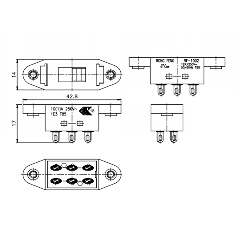 Chave Seletora de Tensão Vertical Eletrônica 110V 220V com 6