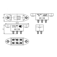 Sélecteur de tension vertical 2 positions 110V 220V 6 bornes SPDT DPDT, interrupteur coulissant électronique 12A 125V/250V Cuivre/PBT pour