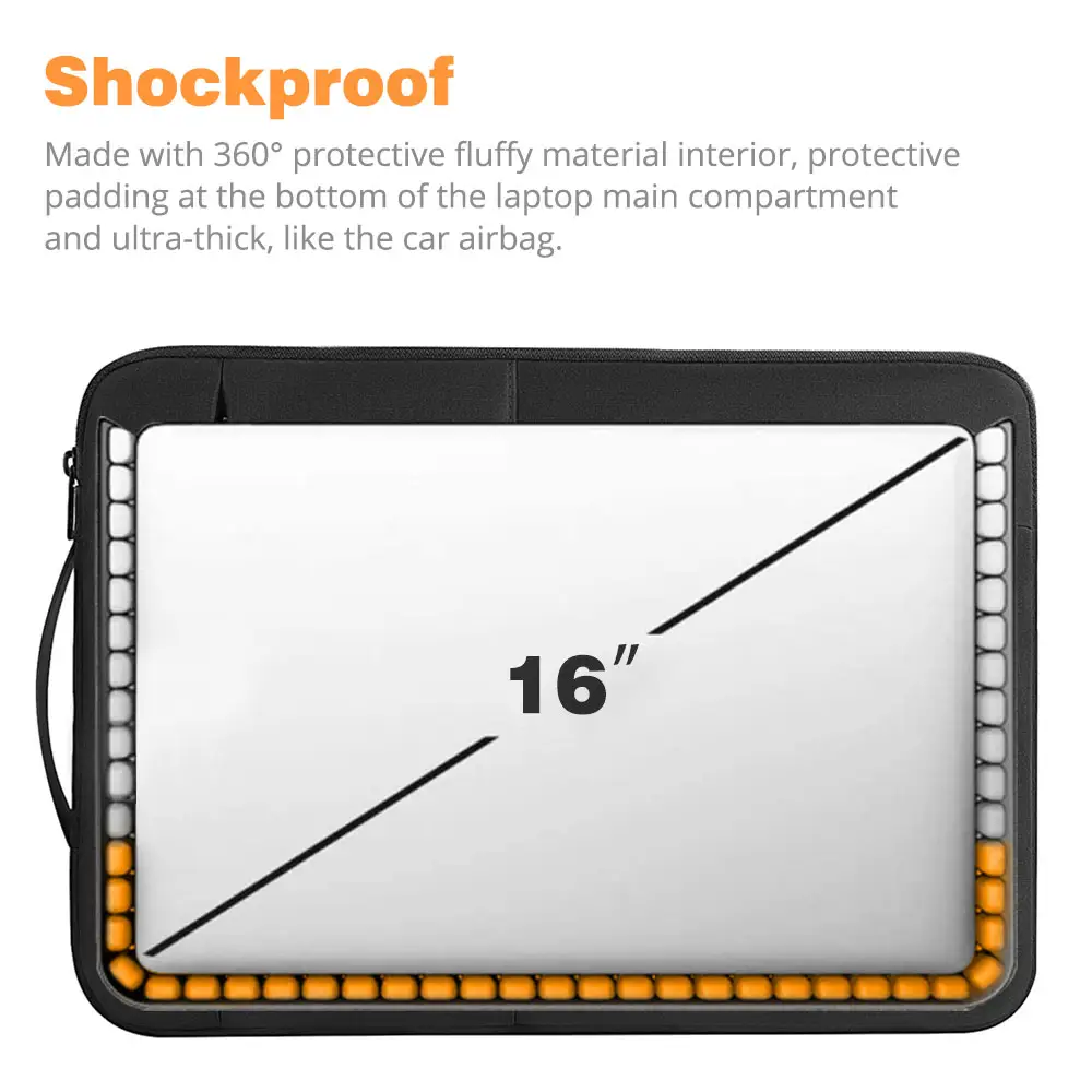 Waterproof Slim Laptop Sleeve for MacBook Air 13.6 15.3 2024 Large Capacity Notebook Sleeve for MacBook Pro 13 14 16.2 inch