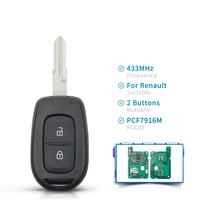 Clé de voiture à distance 2 boutons avec puce PCF7961M 4A pour Renault Sandero Dacia Logan Lodgy Dokker Duster Trafic Clio 4 Master 3 Megane