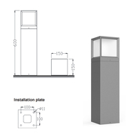 Lampadaire LED de jardin en aluminium IP65 de 60 cm, éclairage paysager extérieur, fournisseur d'éclairage paysager, alimentation CA DDK