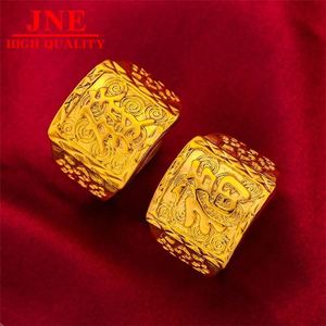 Nouvelle bague <span class=keywords><strong>pour</strong></span> <span class=keywords><strong>homme</strong></span> plaquée or, style rétro, en or alluvial de Thaïlande, modèle Domineewhite Fufa avec caractère chinois Cai, bague ouverte, directement de la source - Product Image 1