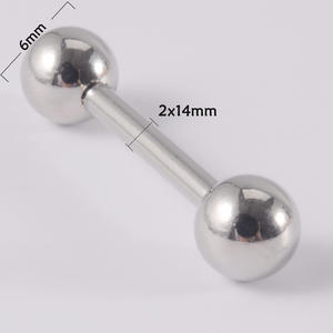 Nuevo 1PC tamaño <span class=keywords><strong>grande</strong></span> 316L quirúrgico de interior de acero roscado barra lengua pezón anillos carne expansor Barbell <span class=keywords><strong>Piercing</strong></span> en la lengua - Product Image 5