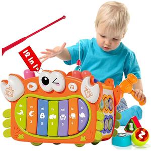 <span class=keywords><strong>Cubo</strong></span> <span class=keywords><strong>de</strong></span> Actividades <span class=keywords><strong>Montessori</strong></span> 12 en 1 con Forma <span class=keywords><strong>de</strong></span> Cangrejo, Juguete Multifuncional para Niños Pequeños, Aprendizaje Temprano, Sensorial, con Luz y Música - Product Image 1