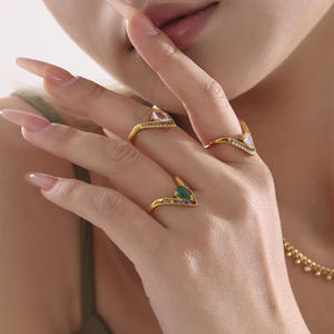 <span class=keywords><strong>Bague</strong></span> pour <span class=keywords><strong>Femme</strong></span>, Style <span class=keywords><strong>SHEIN</strong></span>, Géométrique Entrelacée, Sertie de Zircons Ronds, Minimaliste, Tendance Virale, pour l'Index - Product Image 3