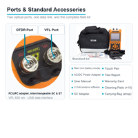 Testeur de fibre optique monomode portable ATO-300 Mini OTDR 1310/1550nm 32/30dB avec VFL et écran tactile à lumière rouge
