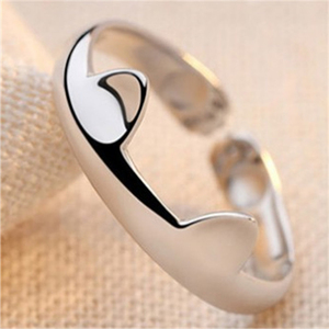 Anillo de Orejas de Gato de Moda, Anillos de Gato Plateados, Anillo de Gata Blanca - Product Image 5