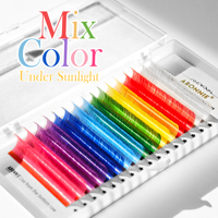 Extensions de cils Abonnie Velvet Matte en plateau, cils de vison colorés, plateaux de cils colorés, vente en gros, extensions de cils personnalisables avec votre logo