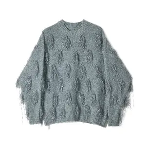 Fall Winter Zachte Dikke Tops Kwastje Gebreide Kerst Truien Groothandel Mooie Nieuwe Ontwerp Vrouwen Fringe Tassel Trui