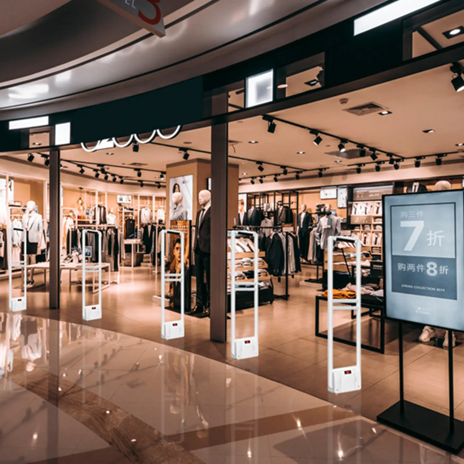 Artword, 하이 패션 매장 및 쇼핑몰을 위한 감지 시스템 EAS 시스템 전시